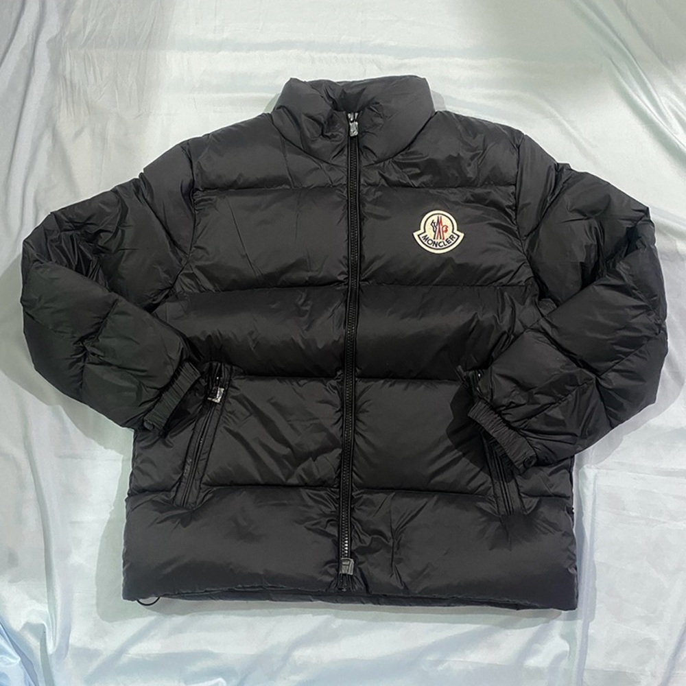 Moncler Black Puffer Jacket with Logo